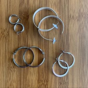 4 Pairs Silver Hoops Target/Express/Nordstrom